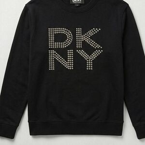 DKNY Black Men's Sweater with Studded Logo